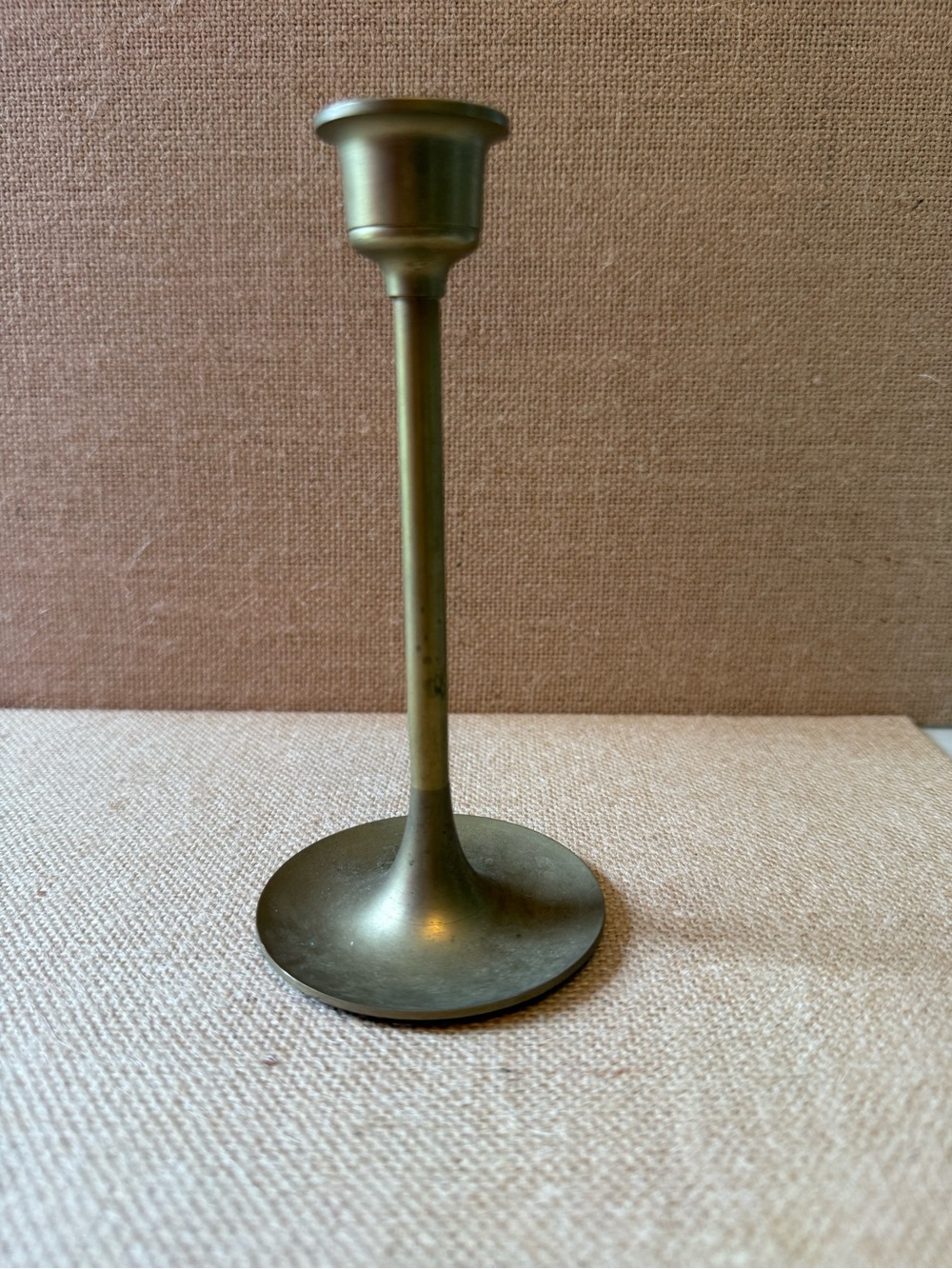 Brass Finish Taper Candle Holder - Olive Gold